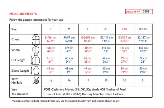 Sirdar 10208 Cashmere Merino Silk DK (PDF) Knit in a Box
