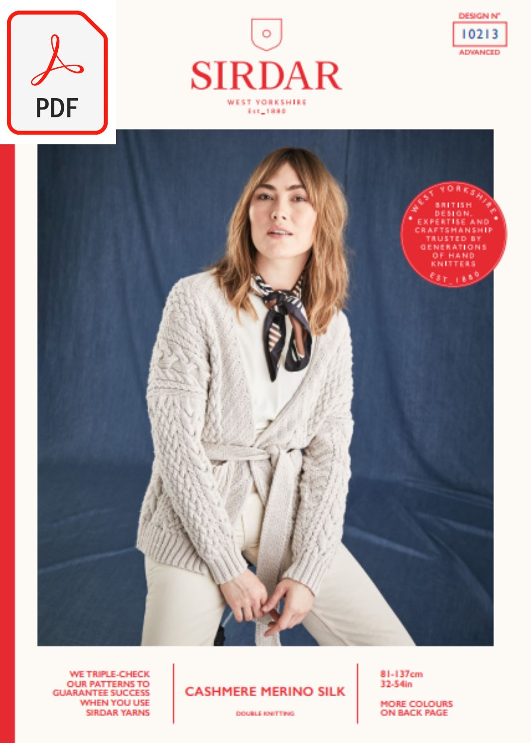 Sirdar 10213 Cashmere Merino Silk DK (PDF) Knit in a Box