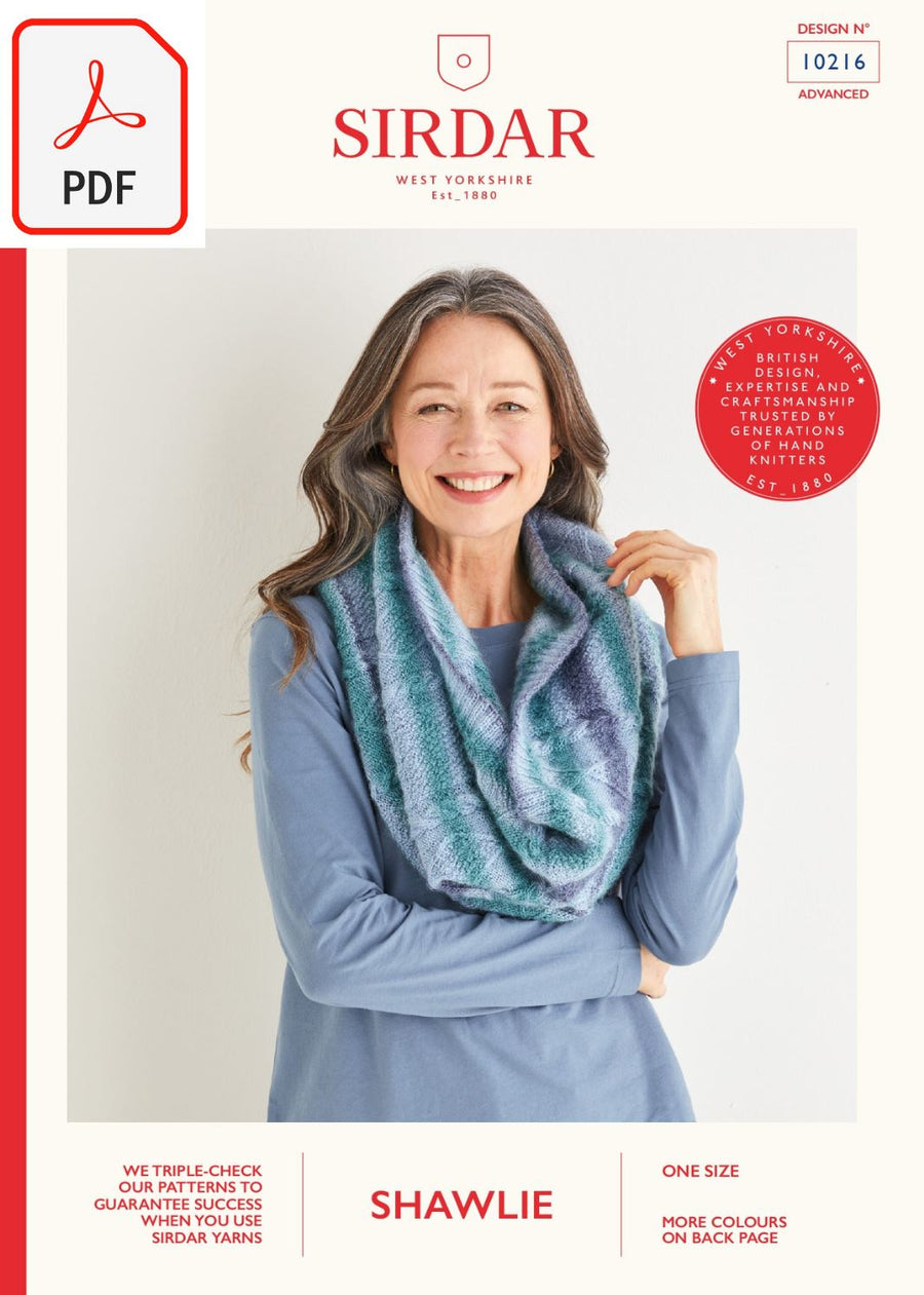 Sirdar 10216 Shawlie (PDF) Knit in a Box 