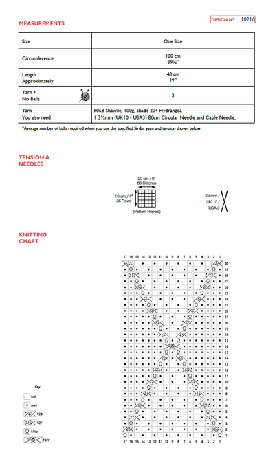 Sirdar 10216 Shawlie (PDF) Knit in a Box