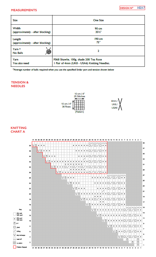 Sirdar 10217 Shawlie (PDF) Knit in a Box