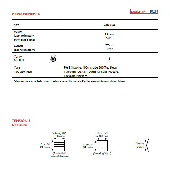Sirdar 10218 Shawlie (PDF) Knit in a Box