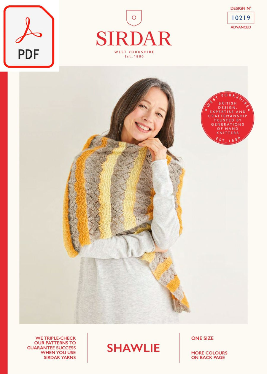 Sirdar 10219 Shawlie (PDF) Knit in a Box 