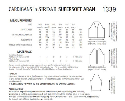 Sirdar 1339 Cardigans in Supersoft Aran (PDF) Knit in a Box