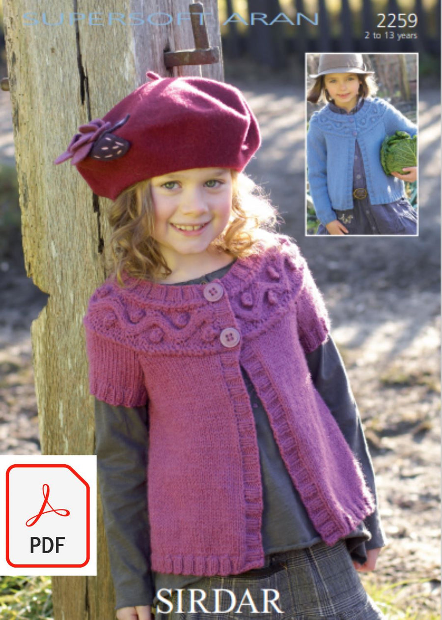 Sirdar 2259 Cardigan in Supersoft Aran (PDF) Knit in a Box 