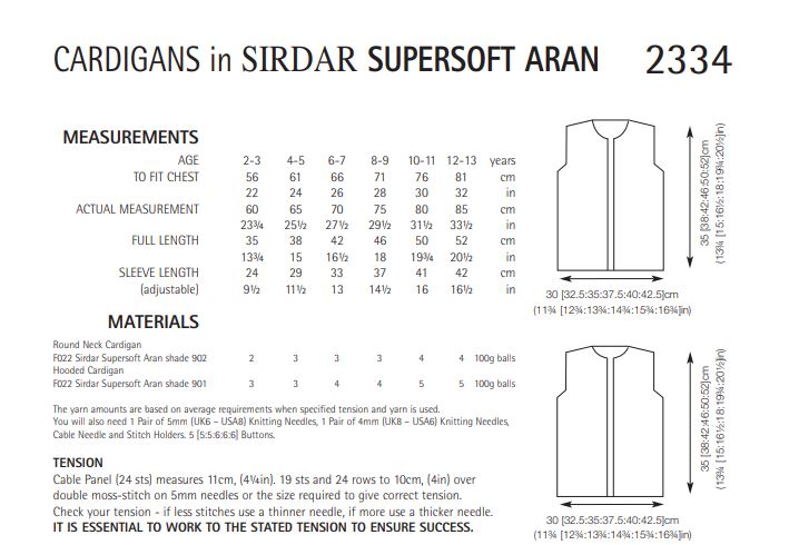 Sirdar 2334 Cardigans in Supersoft Aran (PDF) Knit in a Box