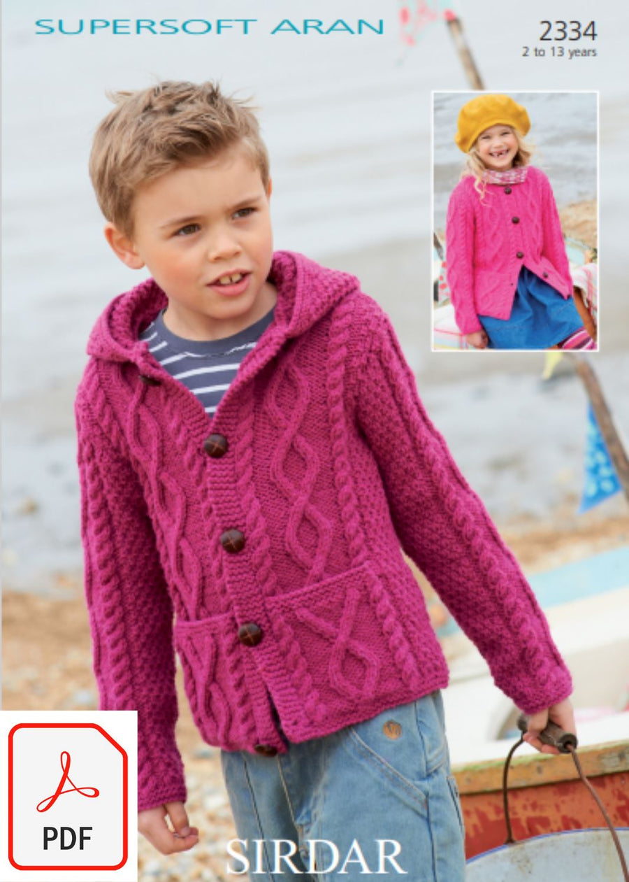 Sirdar 2334 Cardigans in Supersoft Aran (PDF) Knit in a Box 