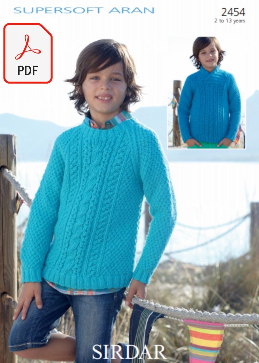 Sirdar 2454 Sweaters in Supersoft Aran (PDF) Knit in a Box 