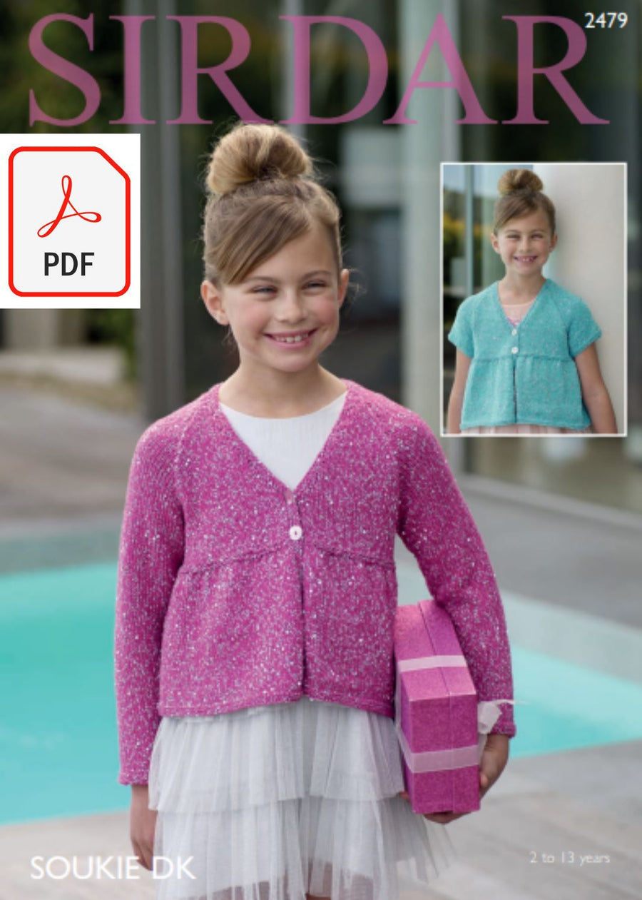 Sirdar 2479 Cardigan in Soukie DK (PDF) Knit in a Box 