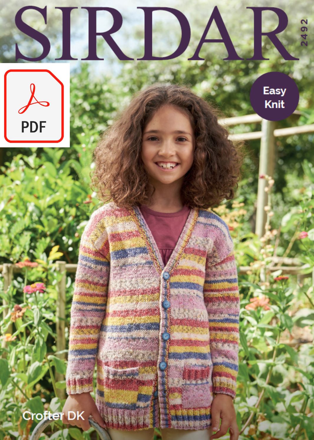 Sirdar 2492 Children Cardigan with Pockets in Crofter DK (PDF) Knit in a Box