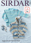 Sirdar 2503 Childrens Sweater & Hooded Cardigan in Supersoft Aran Rainbow Drops (PDF) Knit in a Box
