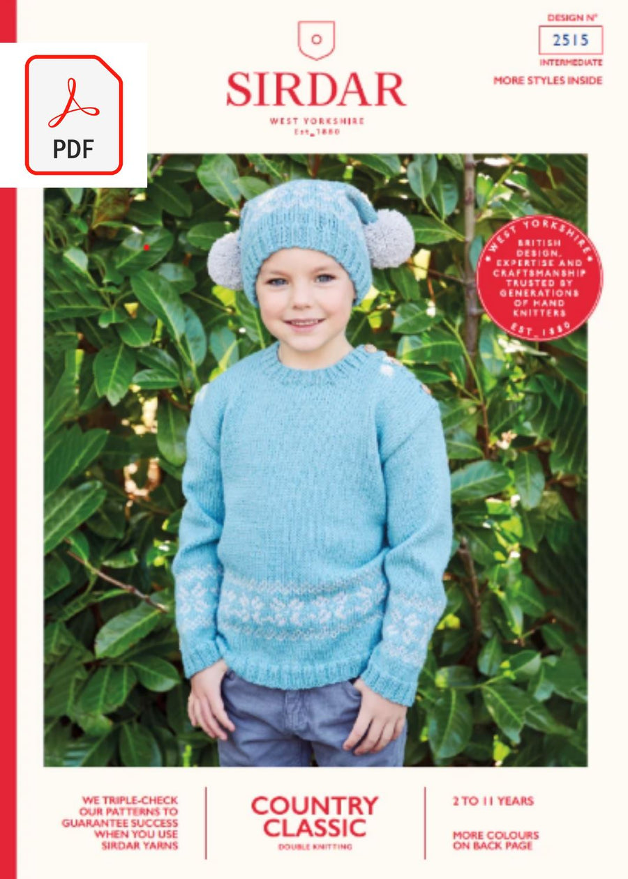 Sirdar 2515 Child Sweater & Hat in Sirdar Country Classic DK (PDF) Knit in a Box 