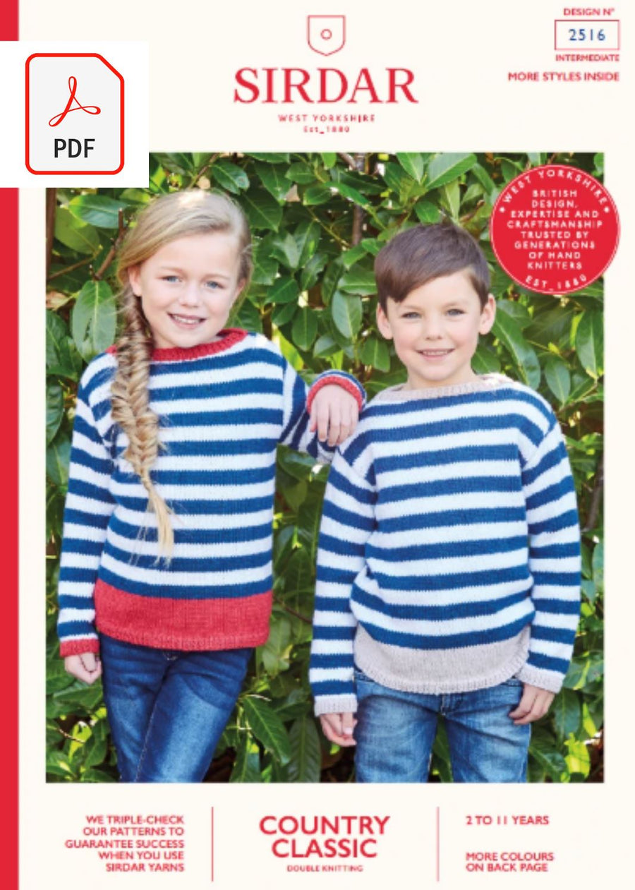 Sirdar 2516 Child Sweaters in Sirdar Country Classic DK (PDF) Knit in a Box 