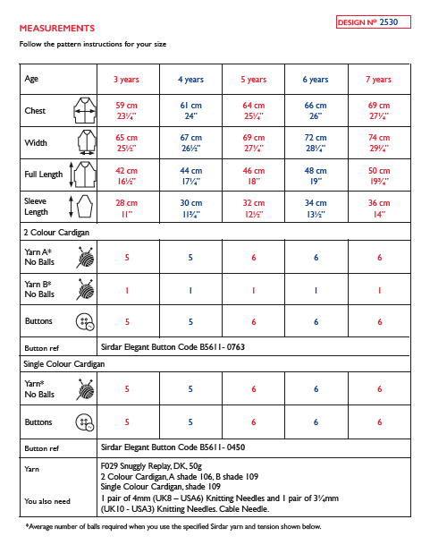Sirdar 2530 Children Cardigans in Snuggly Replay DK Knitting (PDF) Knit in a Box