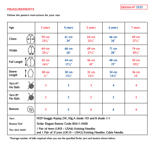 Sirdar 2532 Children Cardigan in Snuggly Replay DK Knitting (PDF) Knit in a Box