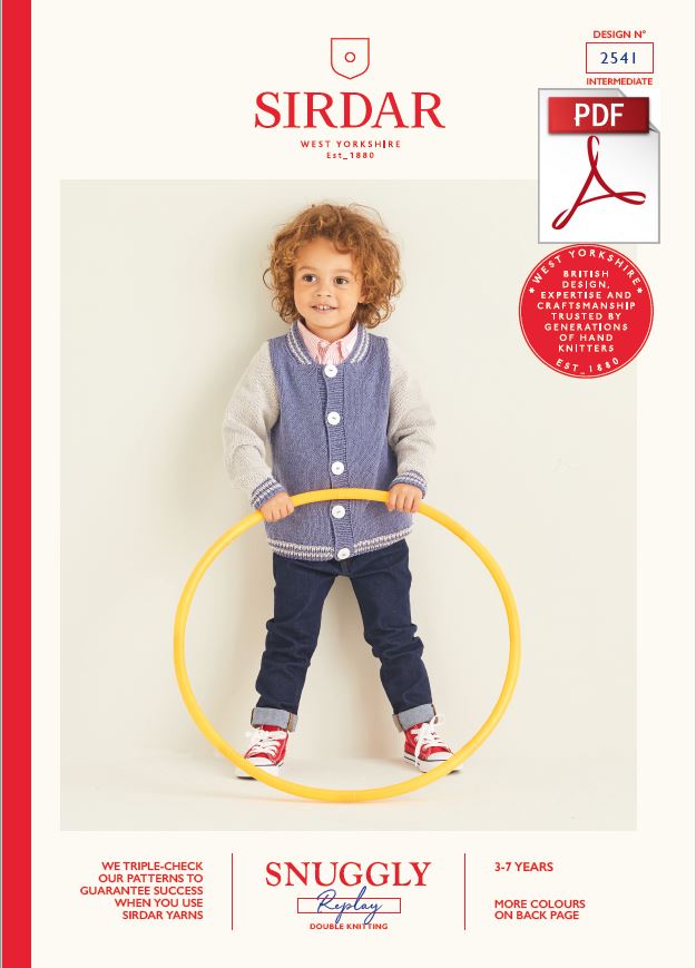 Sirdar 2541 Children Jacket in Snuggly Replay DK Knitting (PDF) Knit in a Box 