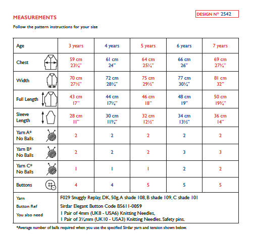 Sirdar 2542 Children Cardigan in Snuggly Replay DK Knitting (PDF) Knit in a Box
