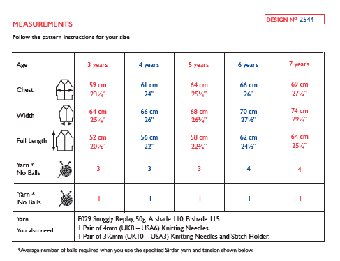 Sirdar 2544 Children Dress in Snuggly Replay DK Knitting (PDF) Knit in a Box