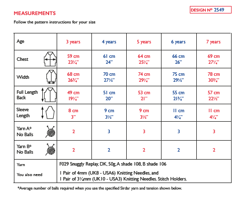 Sirdar 2549 Children Tunic in Snuggly Replay DK Knitting (PDF) Knit in a Box