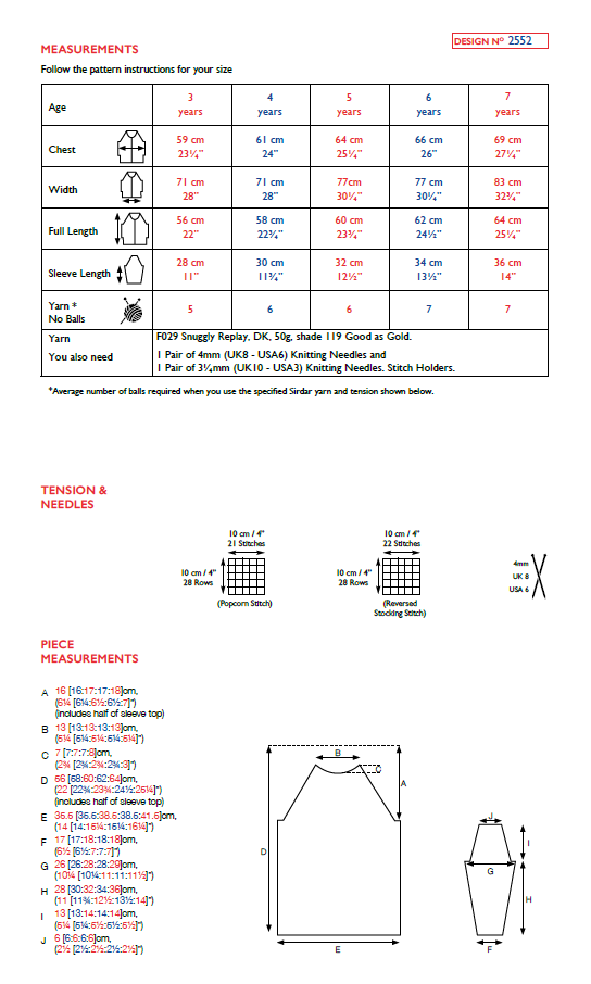 Sirdar 2552 Snuggly Replay DK (PDF) Knit in a Box