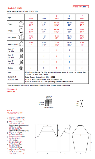 Sirdar 2553 Snuggly Replay DK (PDF) Knit in a Box
