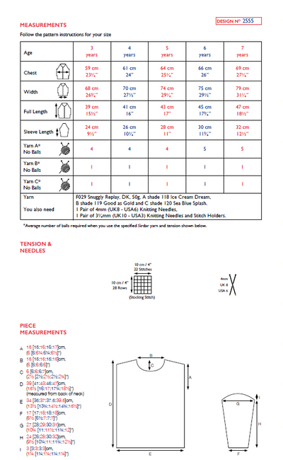 Sirdar 2555 Snuggly Replay DK (PDF) Knit in a Box