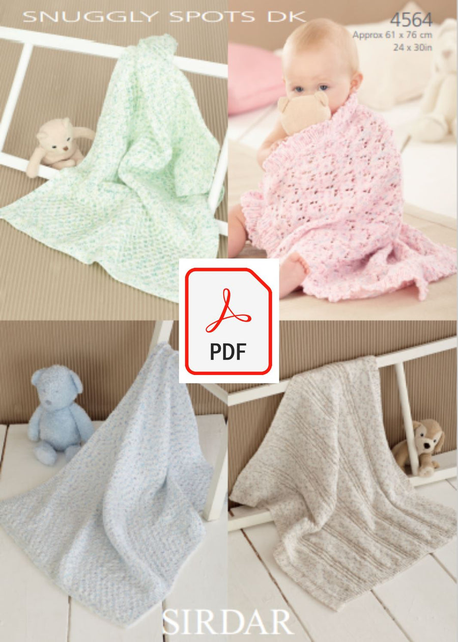 Sirdar 4564 Blankets in Snuggly Spots DK (PDF) Knit in a Box 