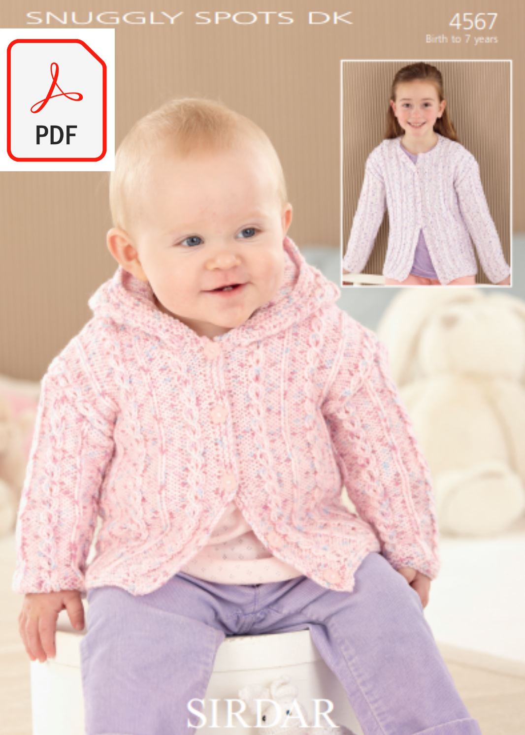 Sirdar 4567 Cardigans in Snuggly Spots DK (PDF) Knit in a Box