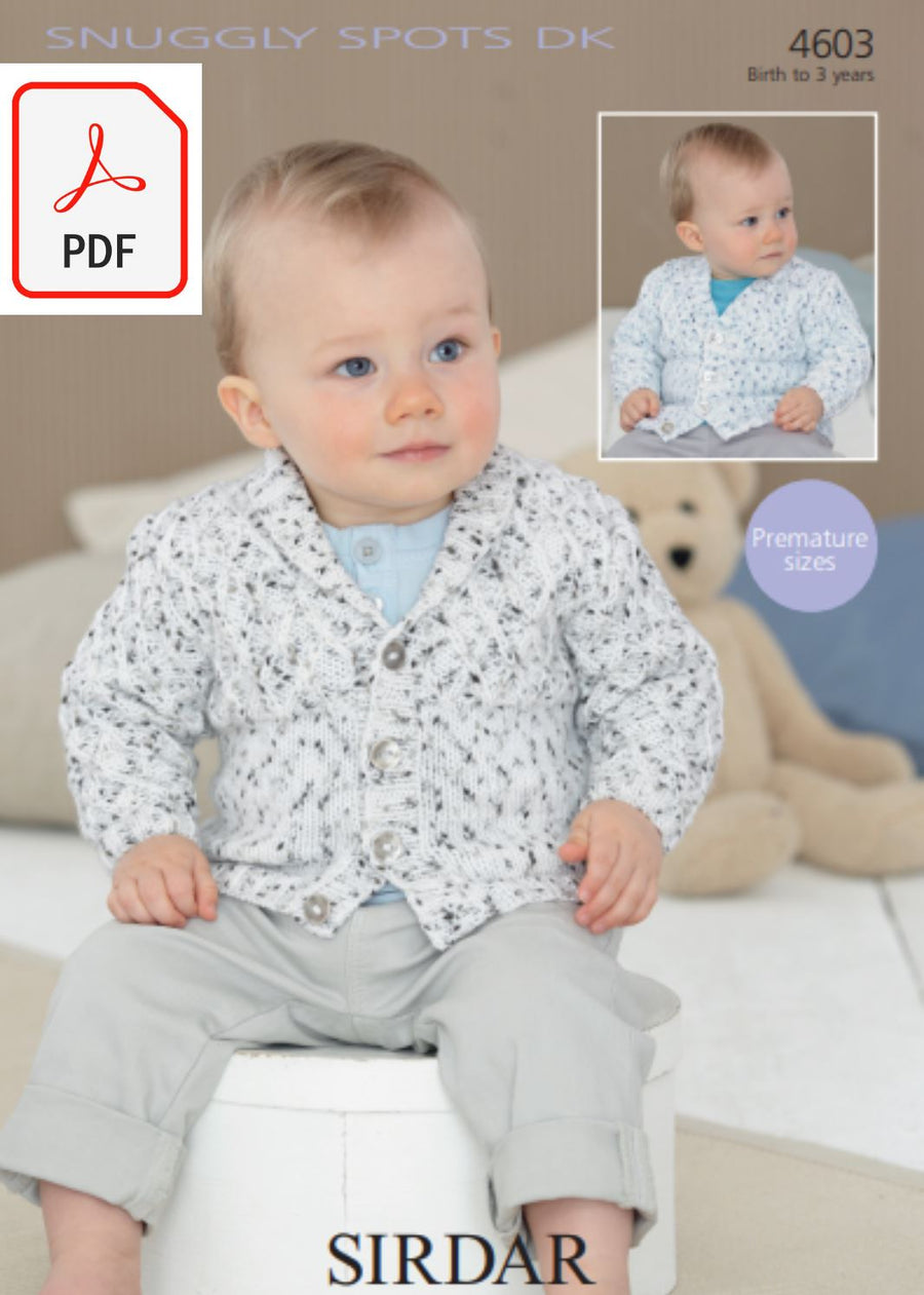 Sirdar 4603 Baby Boy´s in Snuggly Spots DK (PDF) Knit in a Box 