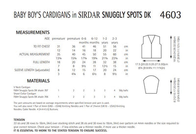 Sirdar 4603 Baby Boy´s in Snuggly Spots DK (PDF) Knit in a Box