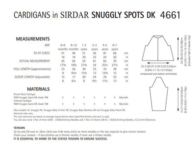 Sirdar 4661Cardigans in Snuggly Spots DK (PDF) Knit in a Box