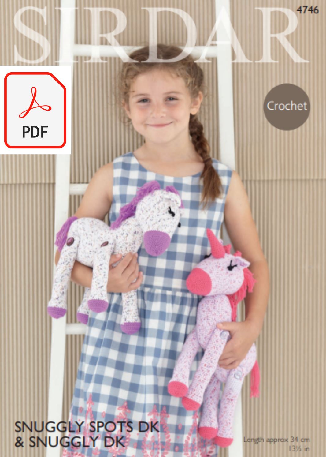 Sirdar 4746 Horse and Unicorn Toys in Snuggly Spots DK and Snuggly DK (PDF) Knit in a Box