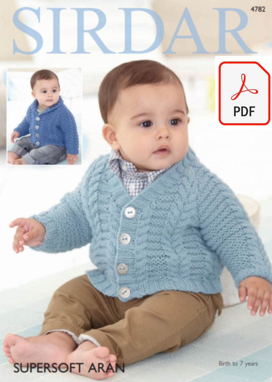 Sirdar 4782 Boy´s Cardigans in Supersoft Aran (PDF) Knit in a Box 