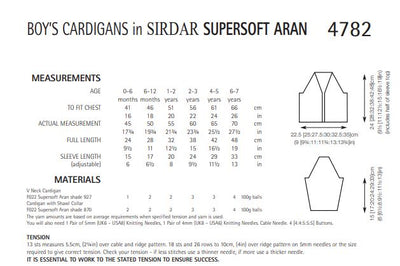 Sirdar 4782 Boy´s Cardigans in Supersoft Aran (PDF) Knit in a Box