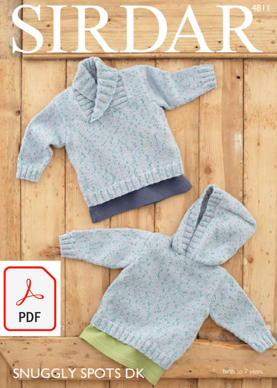 Sirdar 4811 Baby Boy´s and Boy´s Sweaters in Snuggly Spots DK (PDF) Knit in a Box