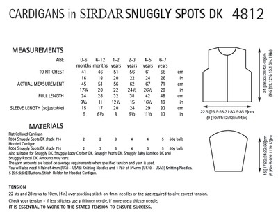 Sirdar 4812 Cardigans in Snuggly Spots DK (PDF) Knit in a Box