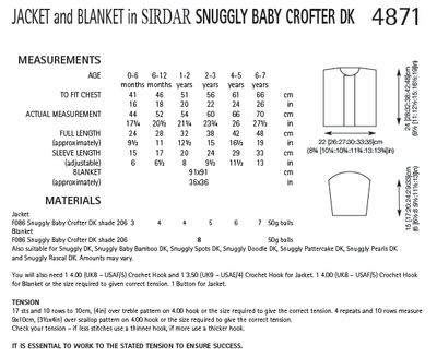 Sirdar 4871 Jacket and Blanket in Snuggly Baby Crofter DK and Snuggly DK (PDF) Knit in a Box