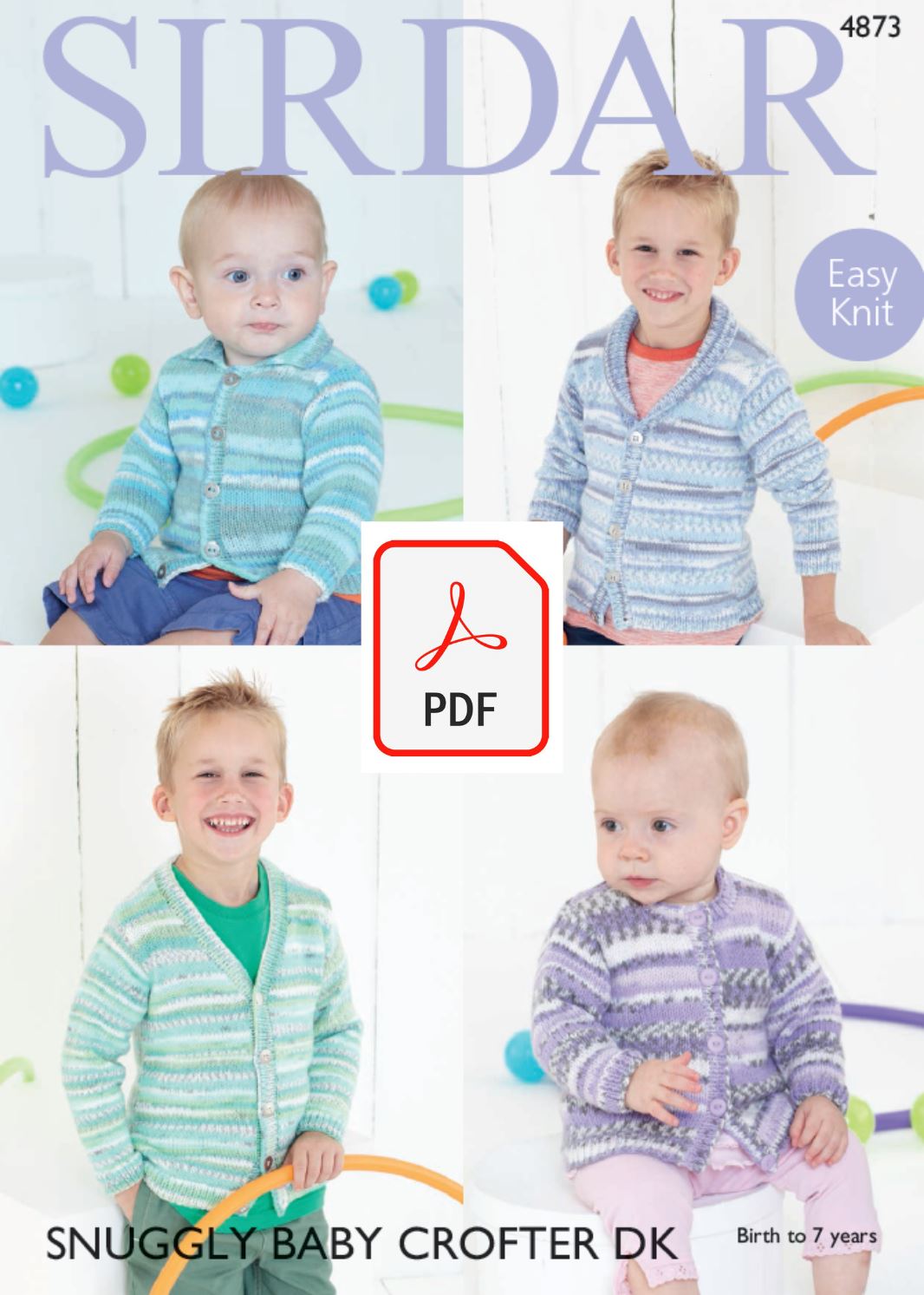 Sirdar 4873 Children´s Cardigans in Snuggly Baby Crofter DK (PDF) Knit in a Box