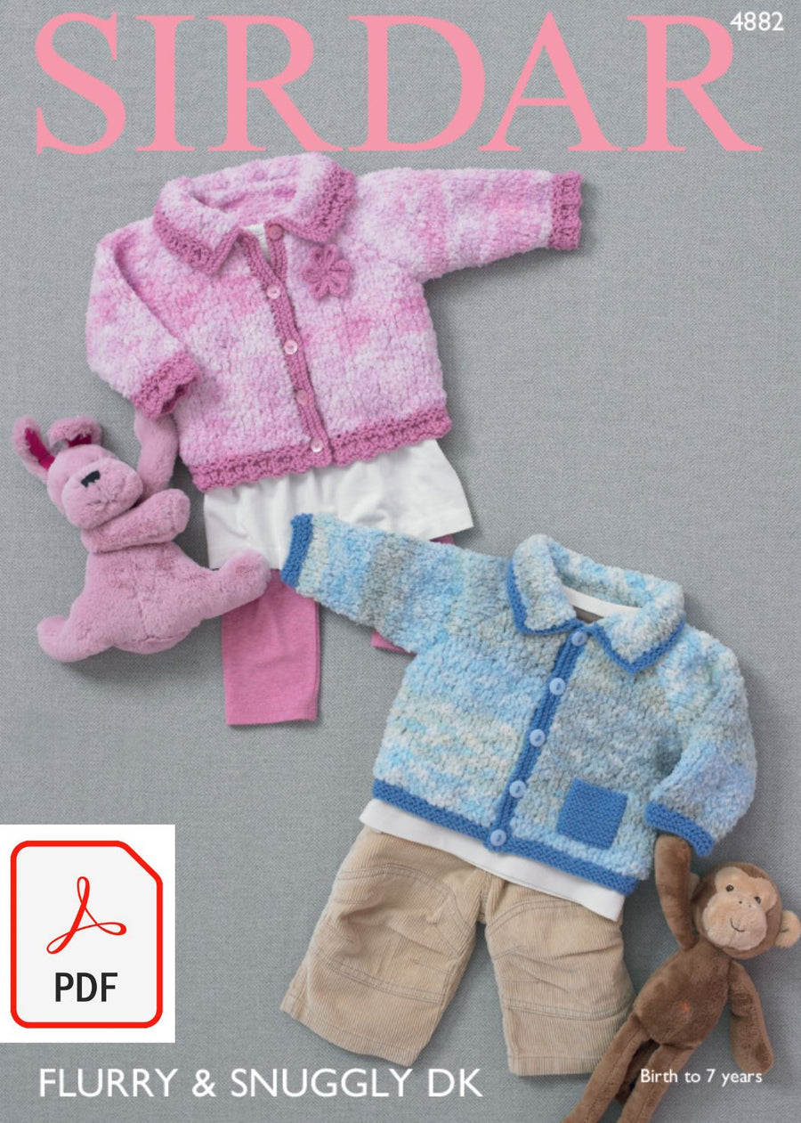 Sirdar 4882 Cardigans in Flurry and Snuggly DK (PDF) Knit in a Box 