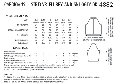 Sirdar 4882 Cardigans in Flurry and Snuggly DK (PDF) Knit in a Box