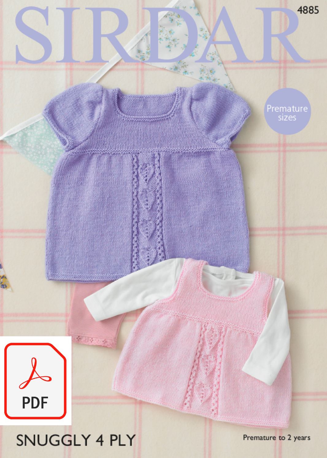 Sirdar 4885 Dress and Pinafore in Snuggly 4 Ply (PDF) Knit in a Box