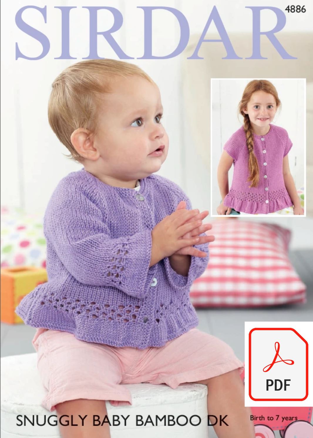 Sirdar 4886 Jackets in Snuggly Baby Bamboo DK (PDF) Knit in a Box