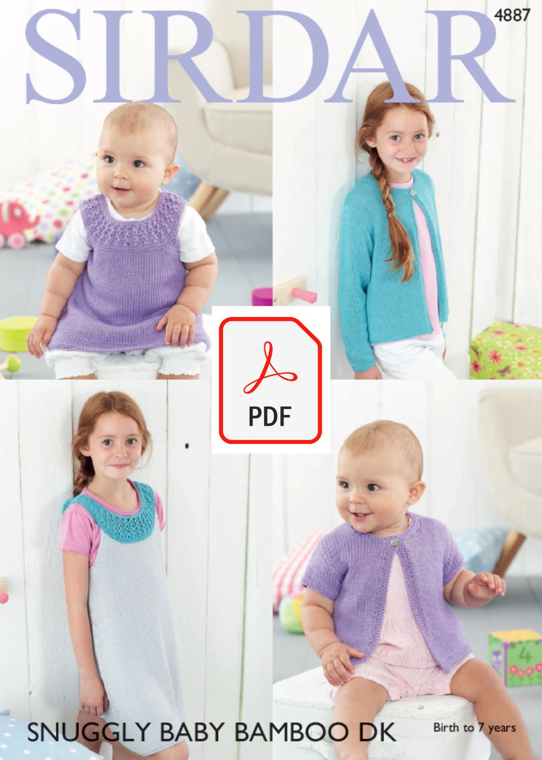 Sirdar 4887 Cardigans and Dresses in Snuggly Baby Bamboo DK (PDF) Knit in a Box