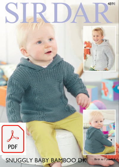 Sirdar 4891 Sweater and Jacket in Snuggly Baby Bamboo DK (PDF) Knit in a Box