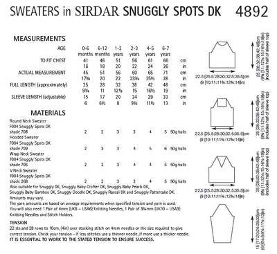 Sirdar 4892 Sweaters in Snuggly Spots DK (PDF) Knit in a Box