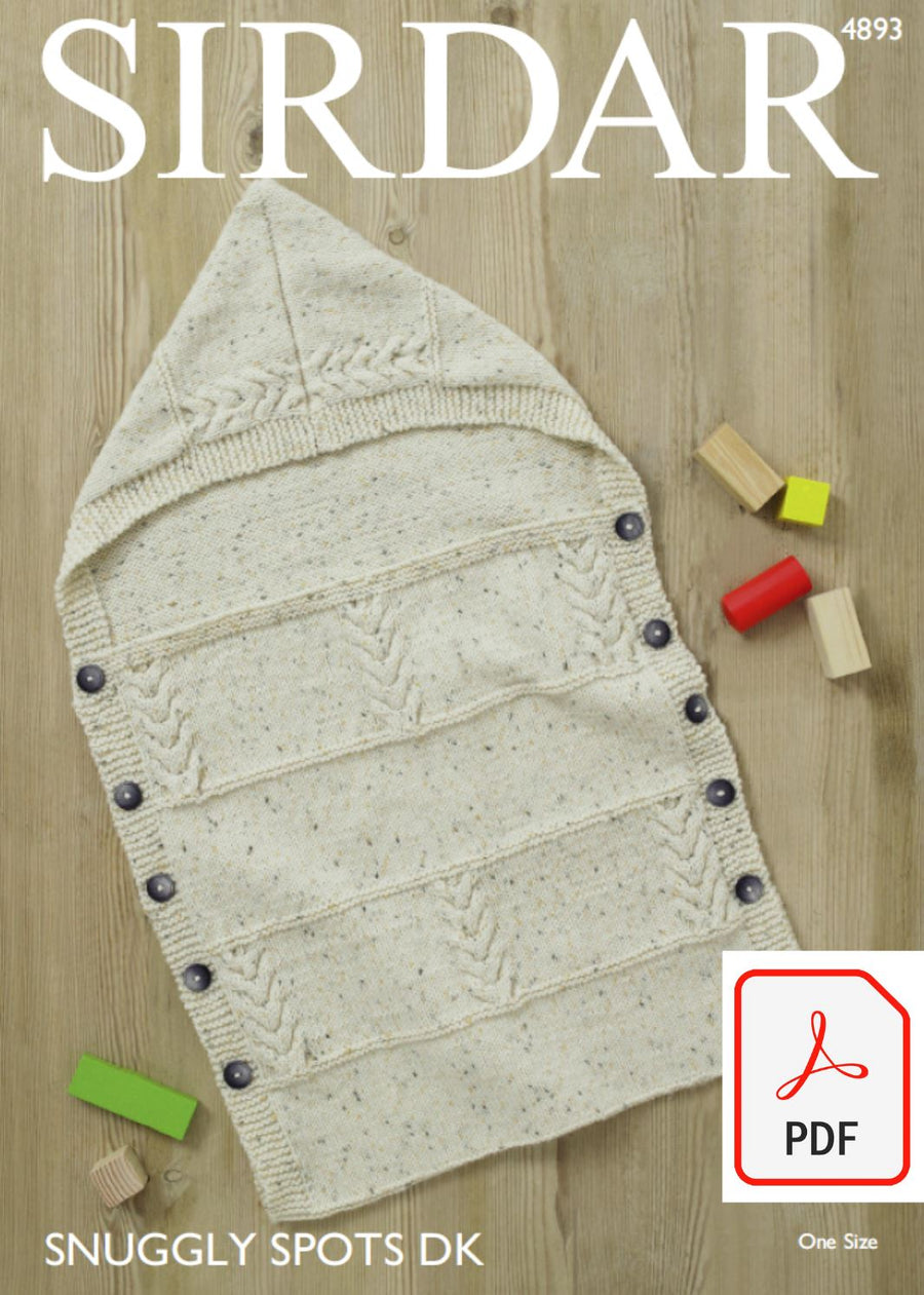 Sirdar 4893 Baby´s Sleeping Bag in Snuggly Spots DK (PDF) Knit in a Box 
