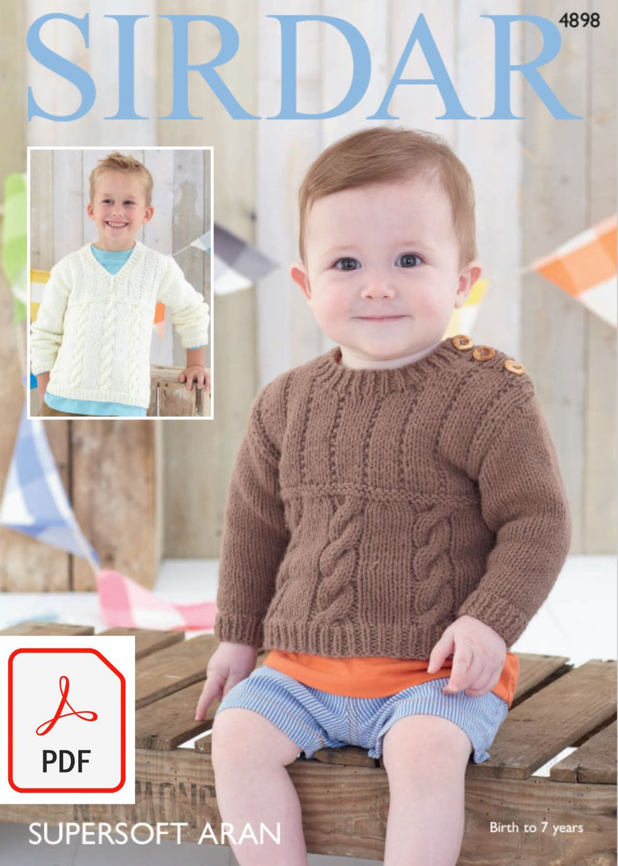 Sirdar 4898 Sweaters in Supersoft Aran (PDF) Knit in a Box 