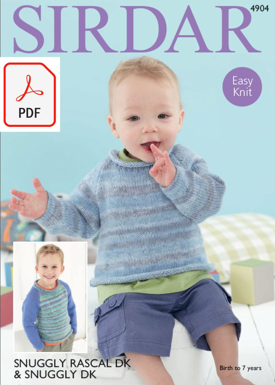 Sirdar 4904 Sweaters in Snuggly Rascal DK and Sirdar Snuggly DK (PDF) Knit in a Box 