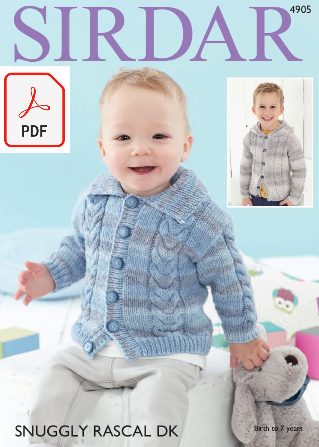 Sirdar 4905 Cardigans in Snuggly Rascal DK (PDF) Knit in a Box