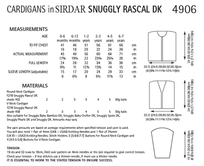 Sirdar 4906 Cardigans in Snuggly Rascal DK (PDF) Knit in a Box